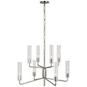 Casoria Medium Two-Tier 8-Light Chandelier in Polished Nickel