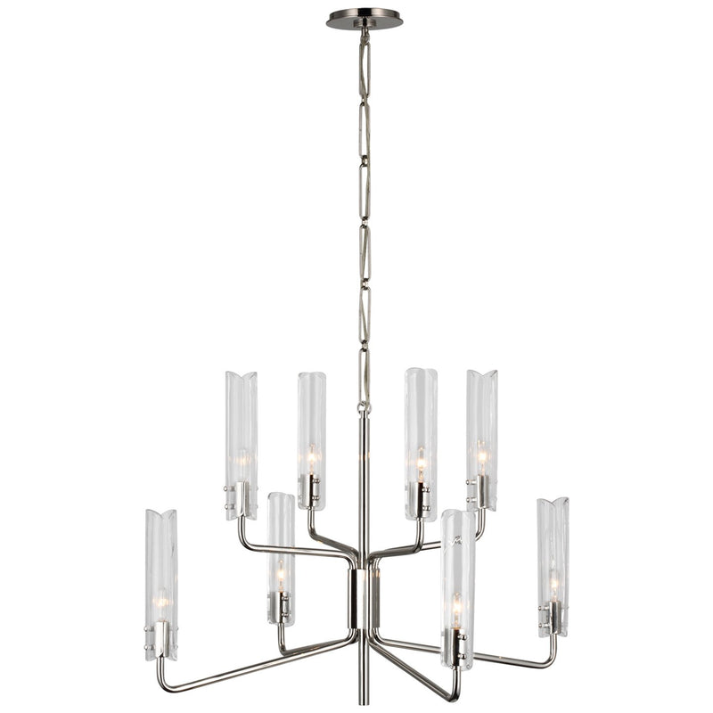 Casoria Medium Two-Tier 8-Light Chandelier in Polished Nickel