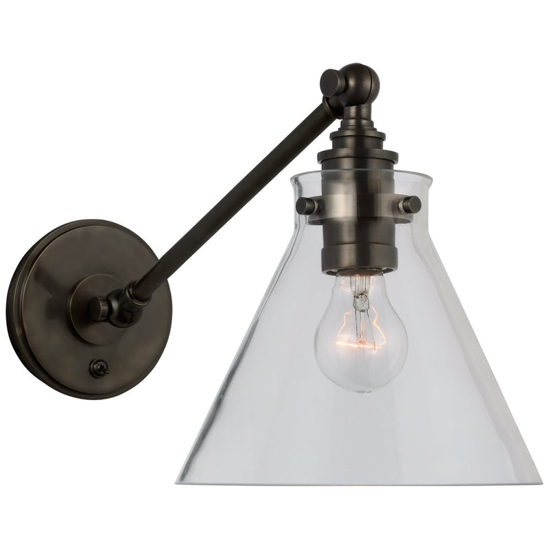 Parkington Single Library Swing Arm Wall Lamp in Bronze