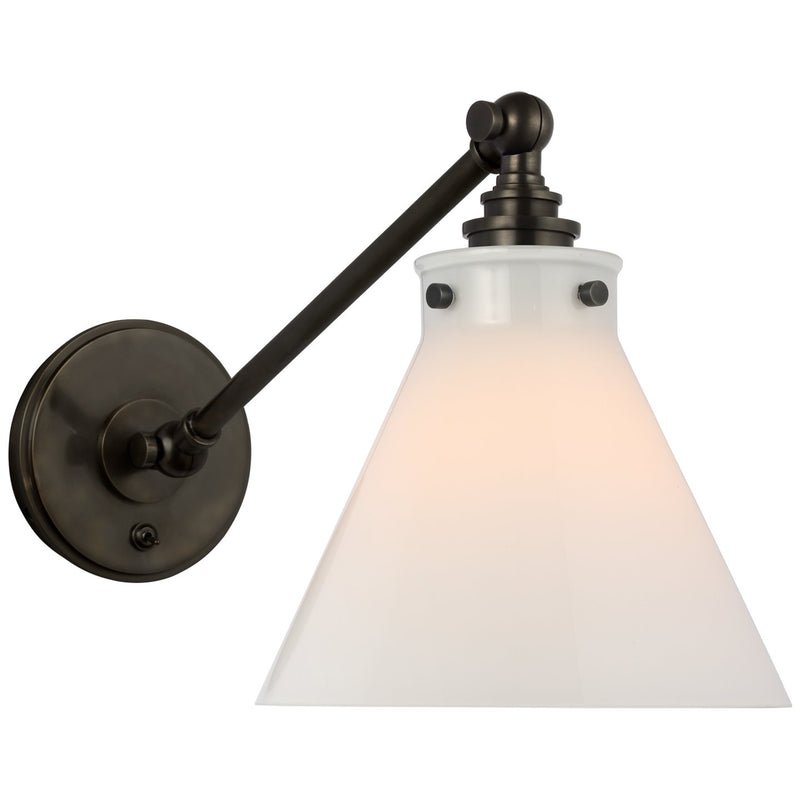 Parkington Single Library Swing Arm Wall Lamp in Bronze
