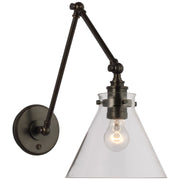 Parkington Double Library Swing Arm Wall Lamp in Bronze