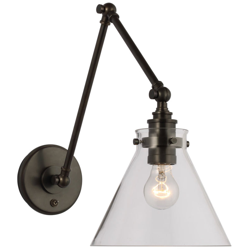 Parkington Double Library Swing Arm Wall Lamp in Bronze
