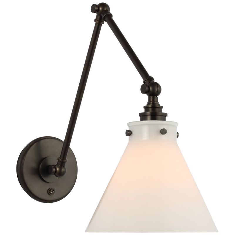 Parkington Double Library Swing Arm Wall Lamp in Bronze