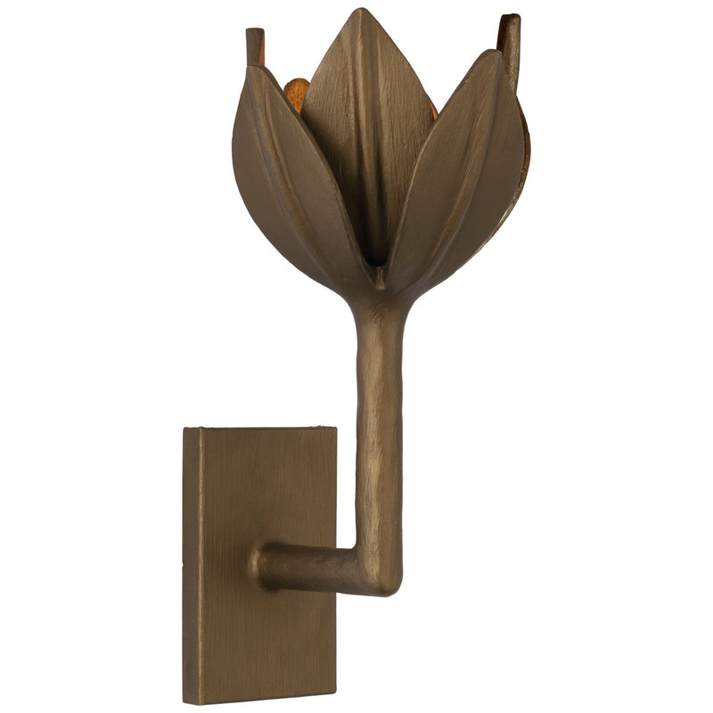Alberto Small Wall Sconce in Antique Bronze Leaf