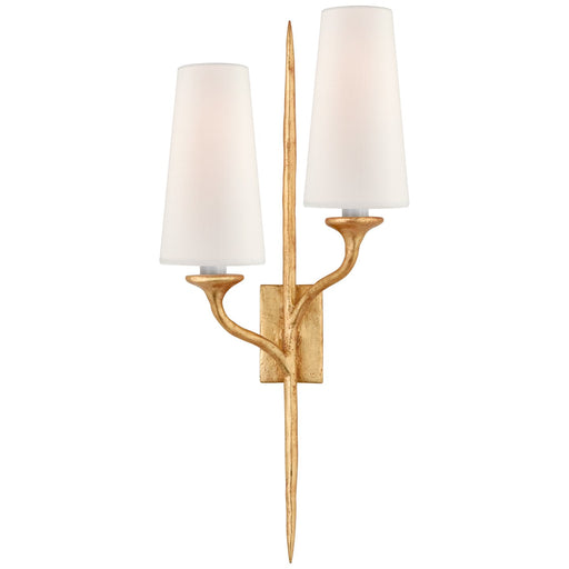 Iberia Double Right 2-Light Wall Sconce in Antique Gold Leaf