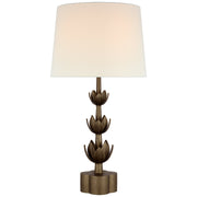 Alberto Large Triple Table Lamp in Antique Bronze Leaf