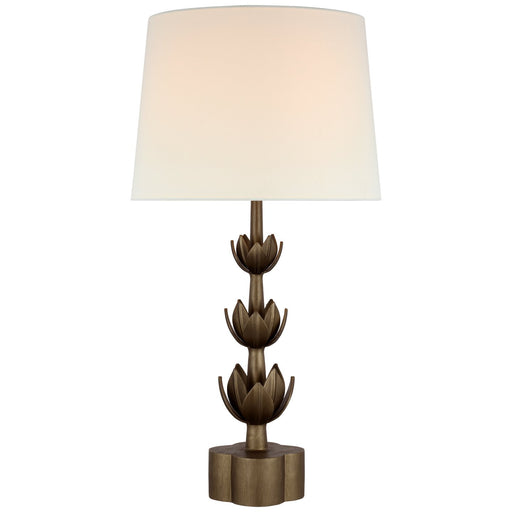Alberto Large Triple Table Lamp in Antique Bronze Leaf