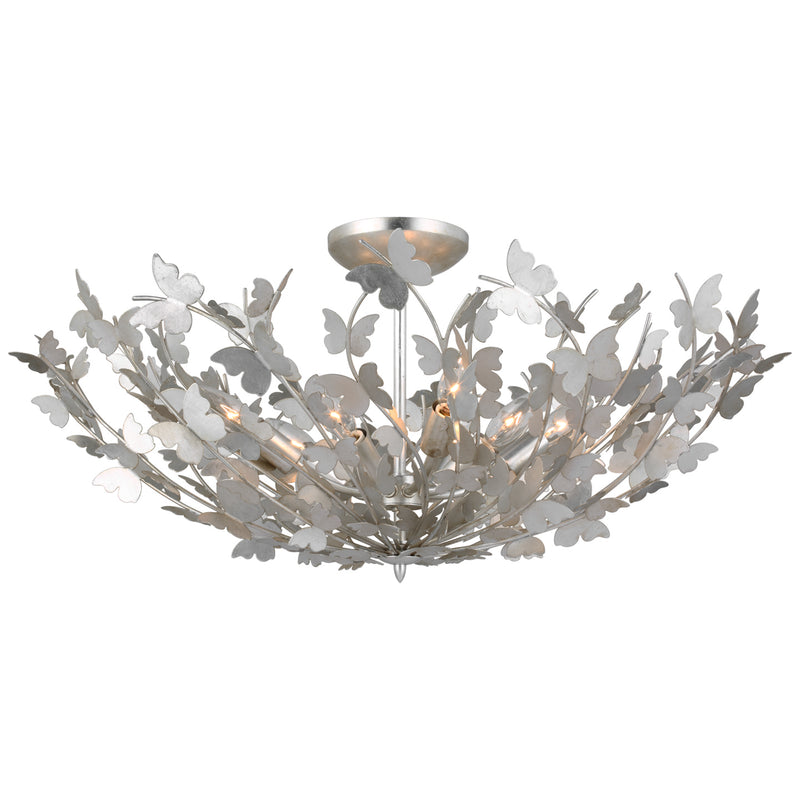 Farfalle LED Semi Flush Mount in Burnished Silver Leaf