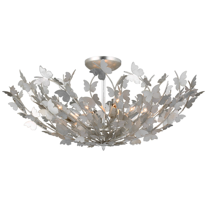Farfalle LED Semi Flush Mount in Burnished Silver Leaf