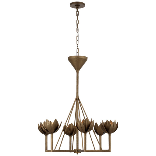 Alberto Six Light Chandelier in Antique Bronze Leaf