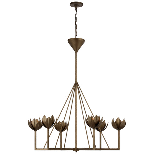 Alberto Six Light Chandelier in Antique Bronze Leaf