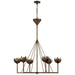 Alberto Six Light Chandelier in Antique Bronze Leaf