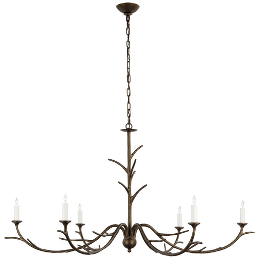 Iberia Six Light Chandelier in Antique Bronze Leaf