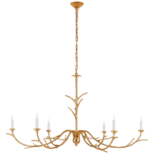 Iberia Six Light Chandelier in Antique Gold Leaf