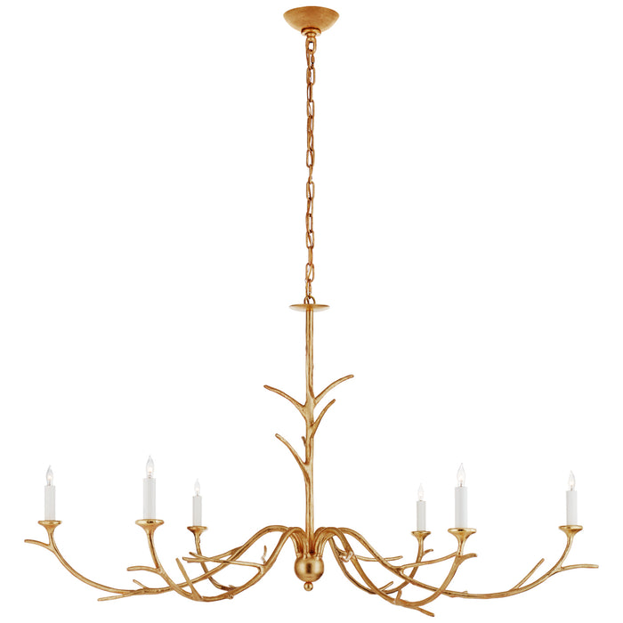 Iberia Six Light Chandelier in Antique Gold Leaf