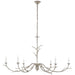 Iberia Six Light Chandelier in Burnished Silver Leaf