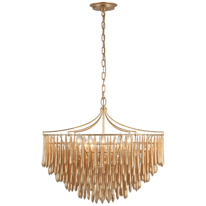 Vacarro LED Chandelier in Antique Gold Leaf