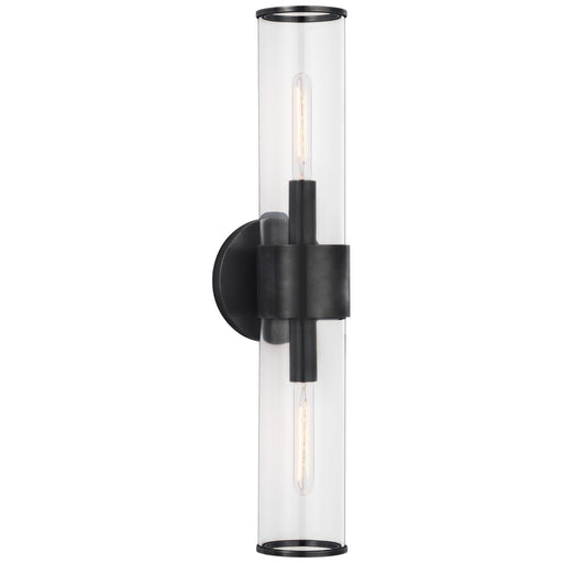 Liaison Medium 22" 2-Light Clear Glass Wall Sconce in Bronze
