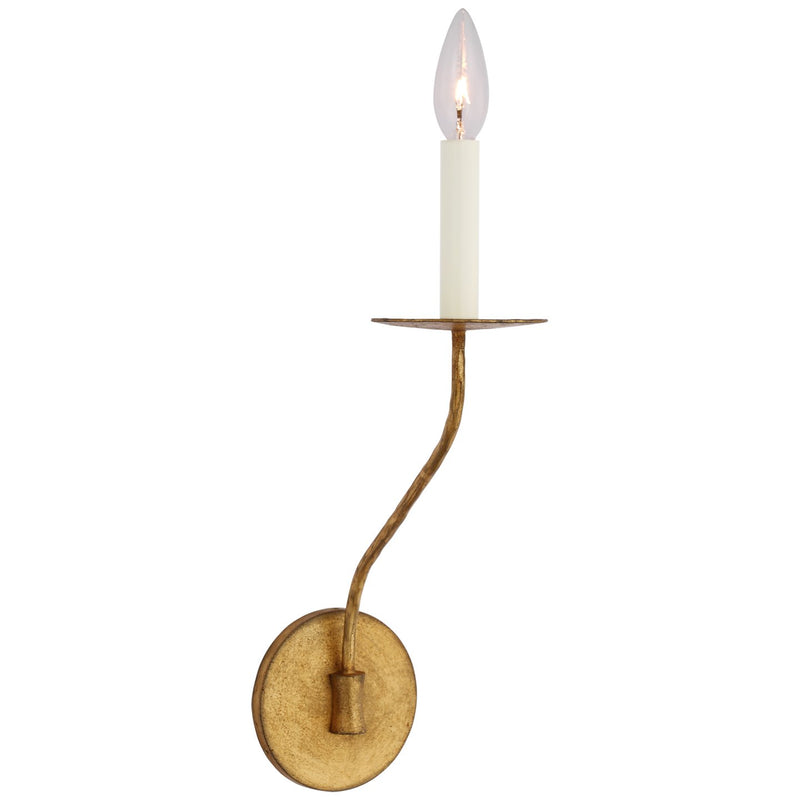 Belfair Medium Single Wall Sconce in Gilded Iron