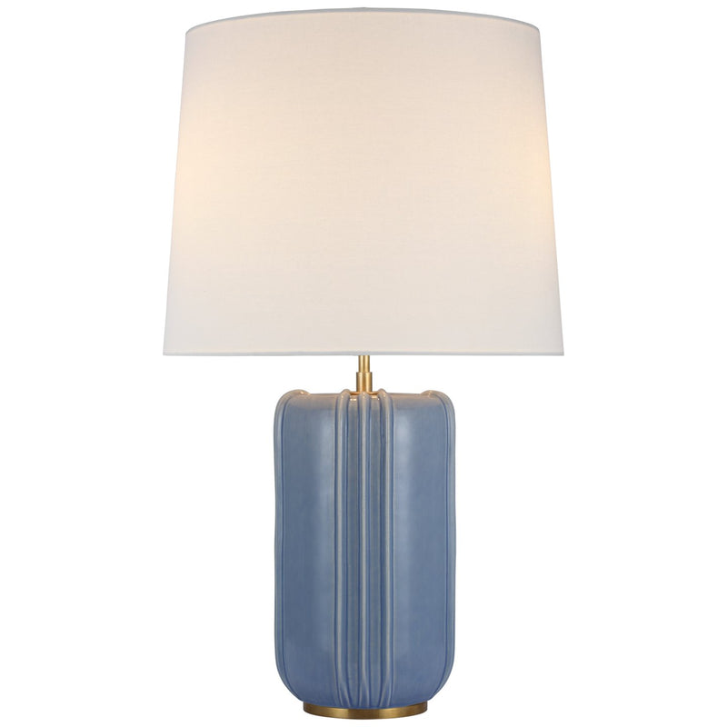 Minx Large 2-Light Table Lamp in Polar Blue Crackle