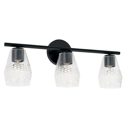 Dena 3-Light Vanity in Matte Black - Lamps Expo