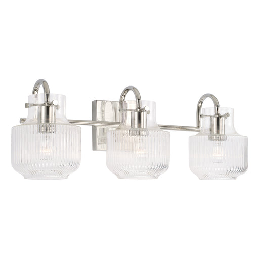 Nyla 3-Light Vanity in Polished Nickel - Lamps Expo