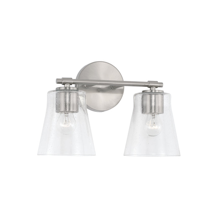 Baker 2-Light Vanity in Brushed Nickel - Lamps Expo