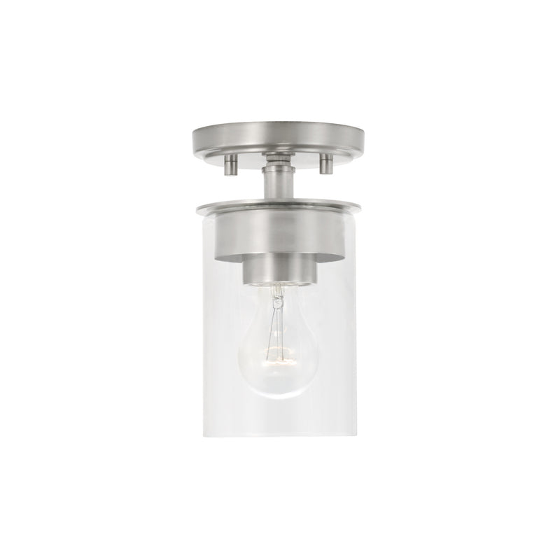 Mason 1-Light Semi-Flush Mount in Brushed Nickel - Lamps Expo