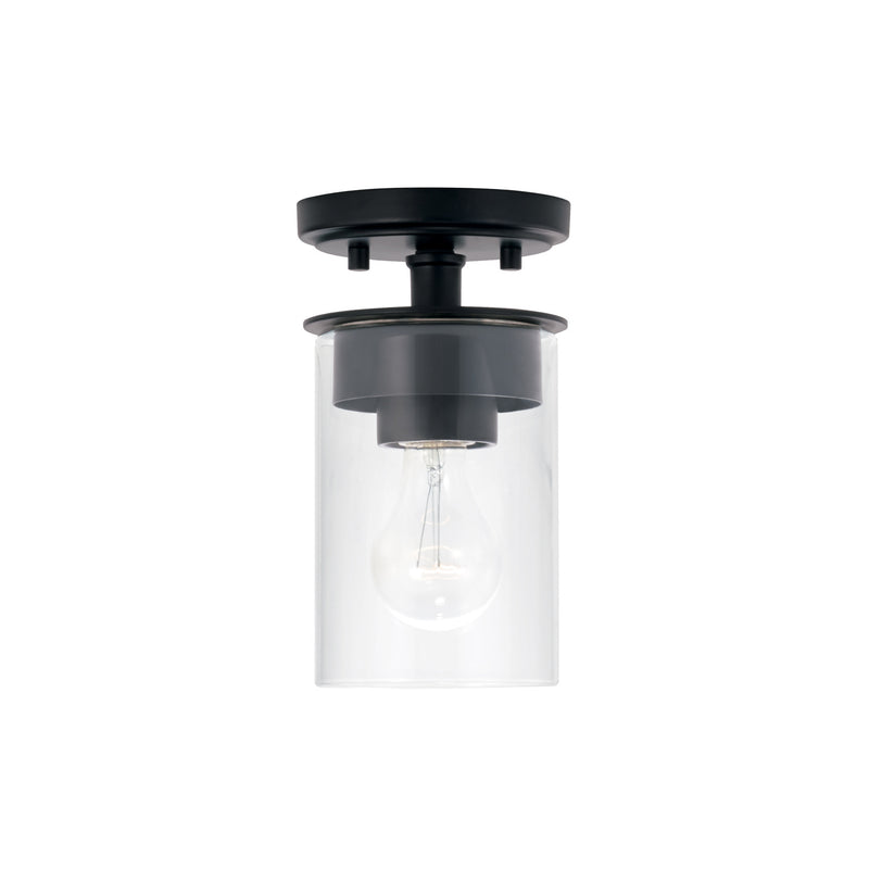 Mason 1-Light Semi-Flush Mount in Matte Black - Lamps Expo
