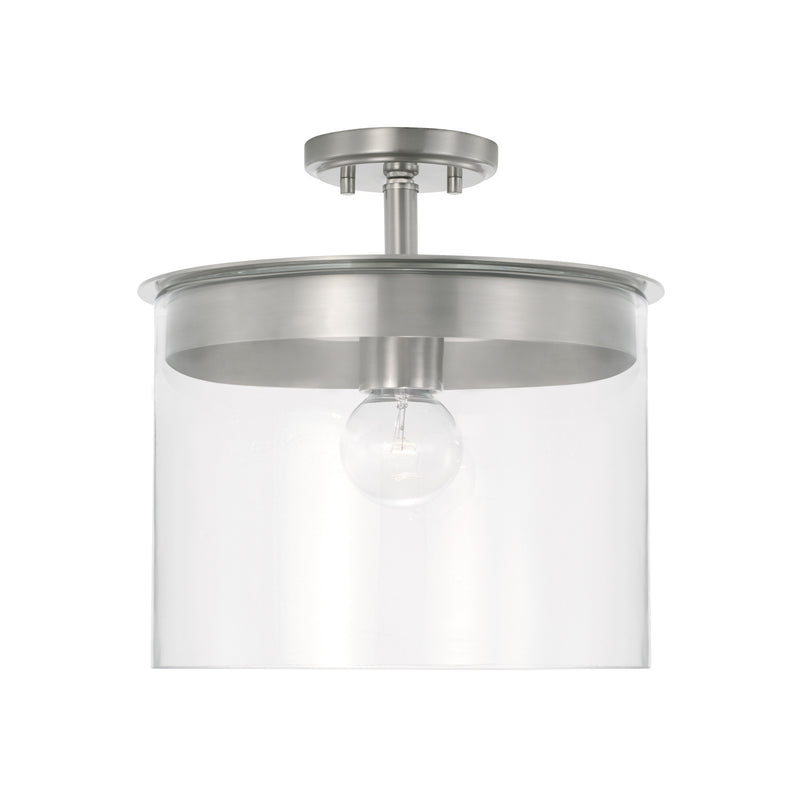 Mason 1-Light Semi-Flush Mount in Brushed Nickel - Lamps Expo
