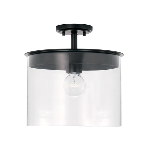 Mason 1-Light Semi-Flush Mount in Matte Black - Lamps Expo