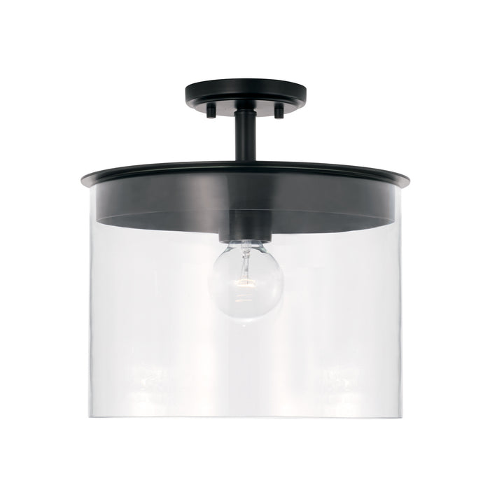 Mason 1-Light Semi-Flush Mount in Matte Black - Lamps Expo