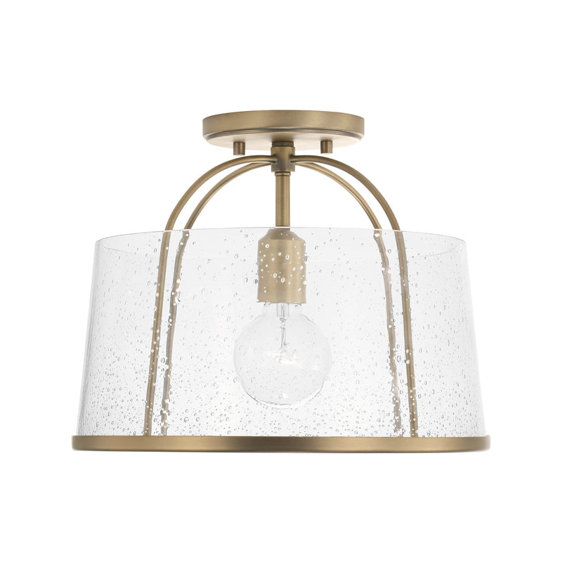 Madison 1-Light Semi-Flush Mount in Aged Brass - Lamps Expo