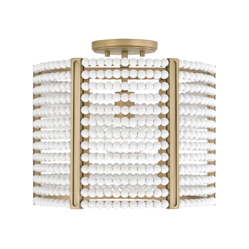 Brynn 1-Light Semi-Flush Mount in Aged Brass Painted - Lamps Expo