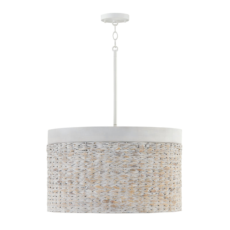 Tallulah 4-Light Pendant in Chalk Wash - Lamps Expo