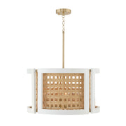 Lola 4-Light Pendant in Flat White and Matte Brass - Lamps Expo