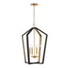 Maren 4-Light Pendant in Flat Black and Matte Brass - Lamps Expo