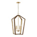 Maren 4-Light Pendant in Nordic Wood and Matte Brass - Lamps Expo