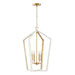 Maren 4-Light Pendant in Flat White and Matte Brass - Lamps Expo