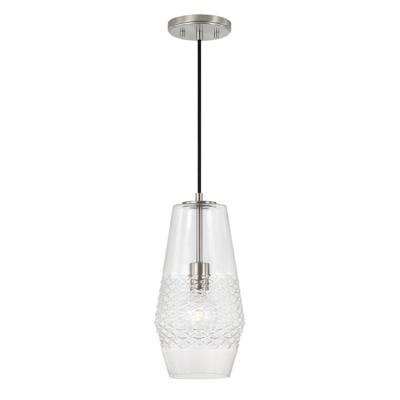 Dena 1-Light Pendant in Brushed Nickel - Lamps Expo