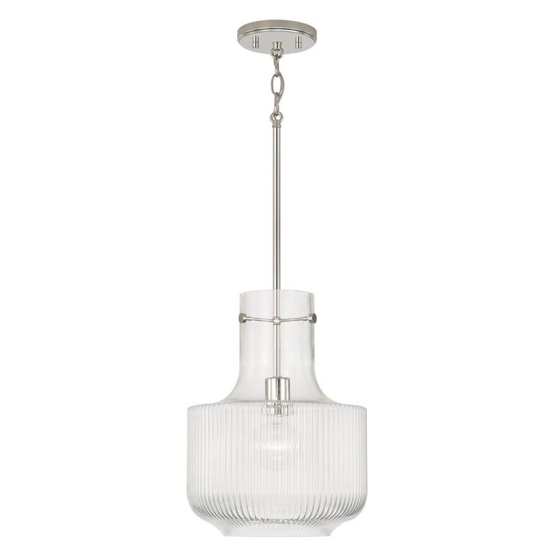 Nyla 1-Light Pendant in Polished Nickel - Lamps Expo