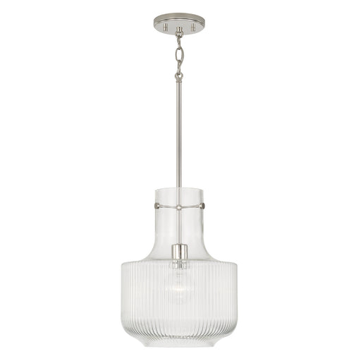 Nyla 1-Light Pendant in Polished Nickel - Lamps Expo