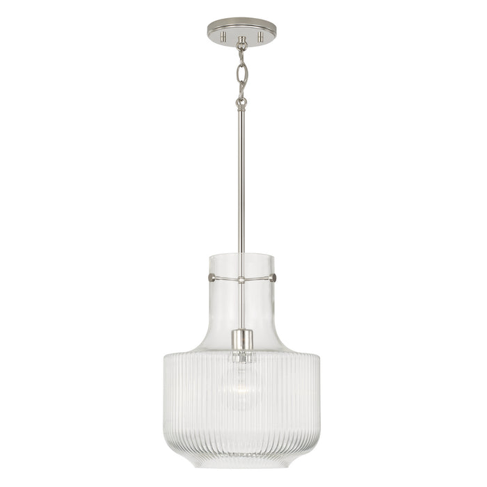 Nyla 1-Light Pendant in Polished Nickel - Lamps Expo