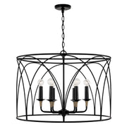 Amara 6-Light Pendant in Matte Black with Brass - Lamps Expo