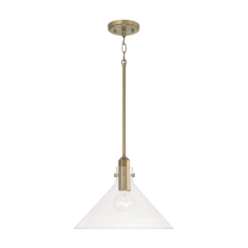Greer 1-Light Pendant in Aged Brass - Lamps Expo