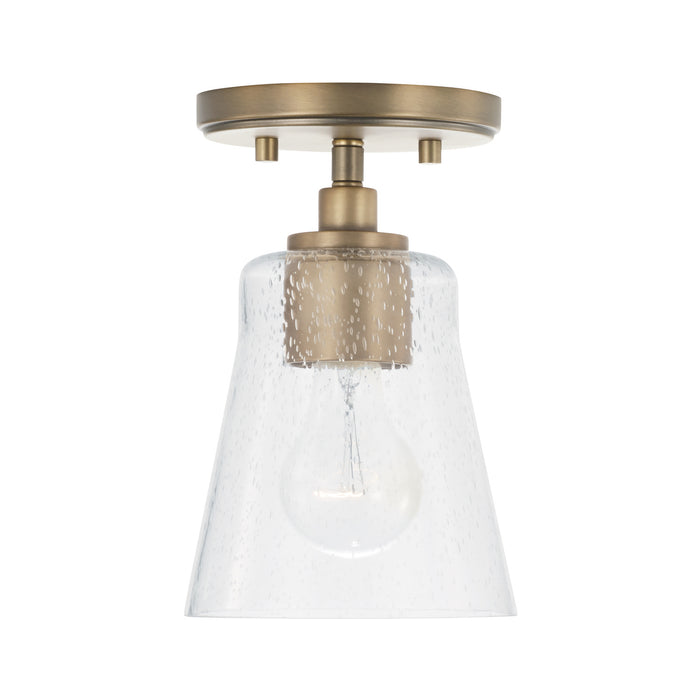 Baker 1-Light Pendant in Aged Brass - Lamps Expo