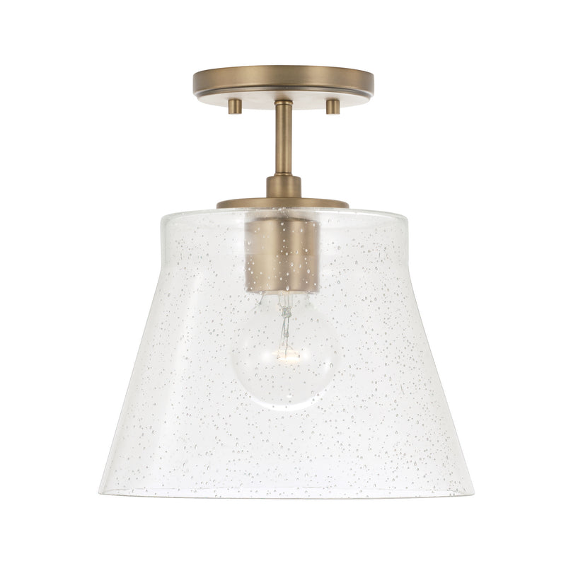 Baker 1-Light Pendant in Aged Brass - Lamps Expo