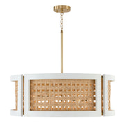 Lola 6-Light Chandelier in Flat White and Matte Brass - Lamps Expo