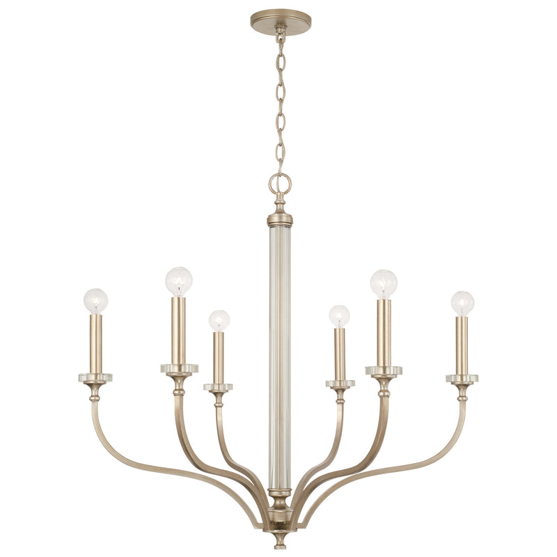 Breigh 6-Light Chandelier in Brushed Champagne - Lamps Expo