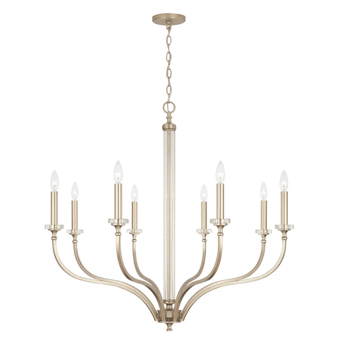Breigh 8-Light Chandelier in Brushed Champagne - Lamps Expo